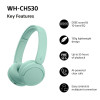 Sony WH-CH530 wireless Bluetooth headphones, mint