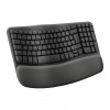 Logitech Wave Keys 920-012289 wireless ergonomic keyboard, 2.4 GHz/Bluetooth, Swiss (CH) layout, graphite