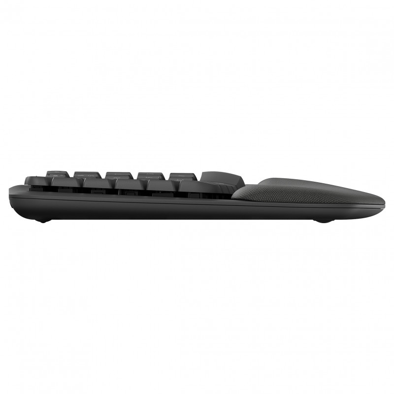 Logitech Wave Keys 920-012289 wireless ergonomic keyboard, 2.4 GHz/Bluetooth, Swiss (CH) layout, graphite