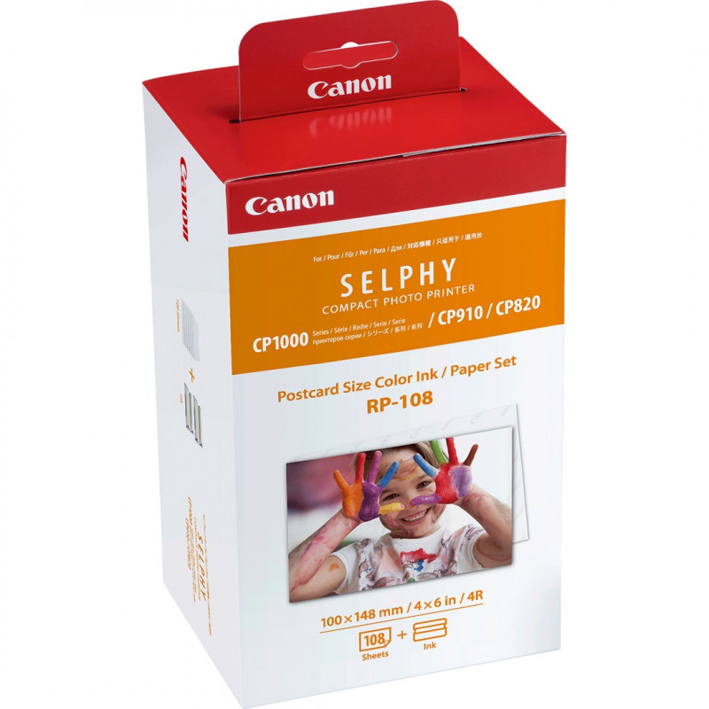 Canon RP-108 colour ink and photo paper, 100 x 148 mm (8568B001AA)