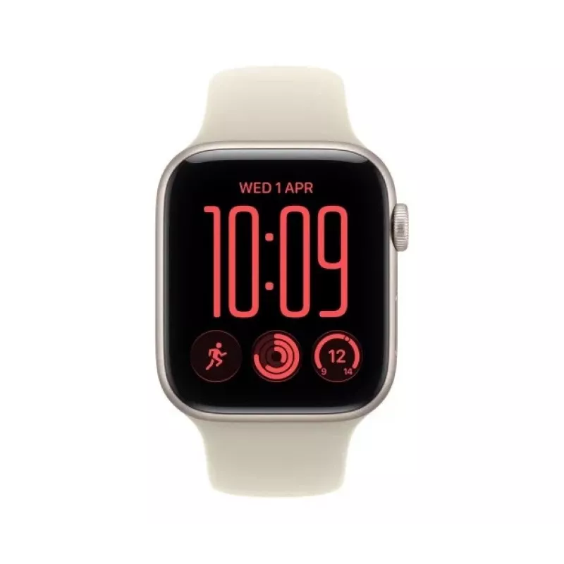 Apple Watch SE 3 GPS + Cellular 44mm Starlight Aluminium Case with Sand Sport Band - S/M