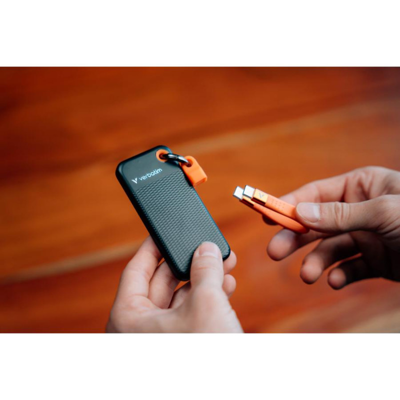 Verbatim Pocket 32285 portable SSD, 512 GB, USB 3.2 Type-C, black/orange