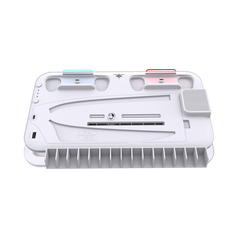 White Shark KIMURA PRO PS5 cooling pad with 2 charging docks, white