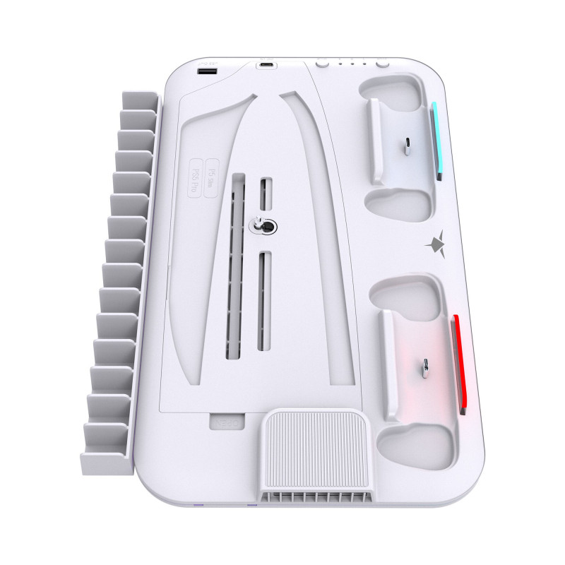 White Shark KIMURA PRO PS5 cooling pad with 2 charging docks, white