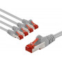 Goobay 66651 CAT 6 patch cable, S/FTP, 2 m, grey (5 pcs)
