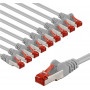 Goobay 66655 CAT 6 patch cable, S/FTP, 2 m, grey (10 pcs)