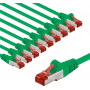 Goobay 67507 CAT 6 patch cable, S/FTP (PiMF), 1 m, green, copper conductor (CU), 10 pcs