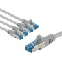Goobay 67516 CAT 6a patch cable, S/FTP, 2 m, grey, 5 pcs
