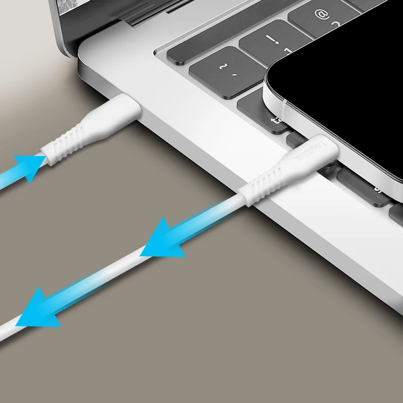 LogiLink CU0261 USB 2.0 Type-C to Type-C cable, 480 Mbps, 60 W, white, 0.5 m