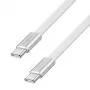 LogiLink CU0445 USB 2.0 Type-C to Type-C flat cable, braided, 480 Mbps, 60 W, white, 1 m