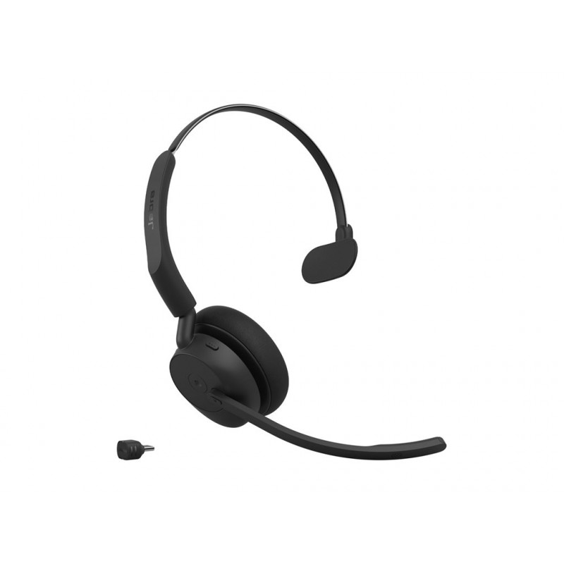 Jabra Evolve3 45 MS Mono headset with Link 390c, on-ear, Bluetooth, black