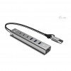 i-tec CAHUBMETAL6LANPD USB-C/USB-A metal hub, 6 ports, Gigabit LAN, Power Delivery 85 W, silver
