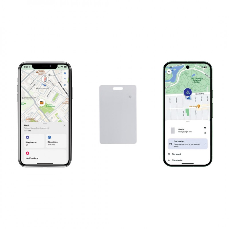 XD Design Connects FindIt Dual RCS wallet tracker card, Apple Find My & Android Find Hub, P301.6403