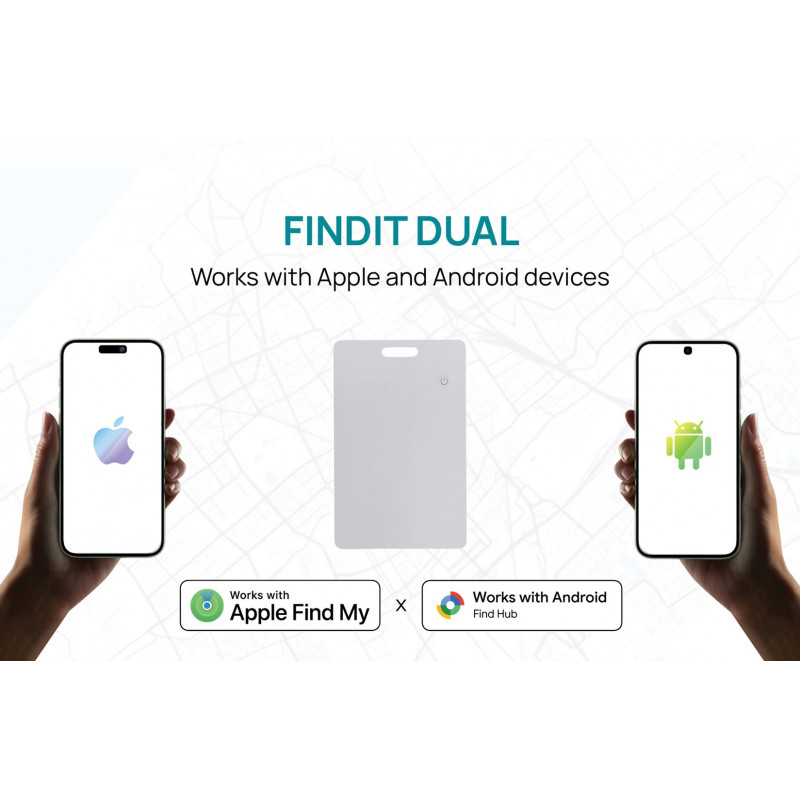 XD Design Connects FindIt Dual RCS wallet tracker card, Apple Find My & Android Find Hub, P301.6403