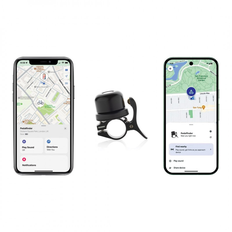 XD Design Connects Bike Finder Dual bike bell with tracker, Apple & Android Find, IPX6, P301.1401