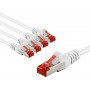 Goobay 66644 CAT 6 patch cable, S/FTP (PiMF), 3 m, white (5 pcs)