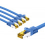Goobay RJ45 CAT 6A S/FTP (PiMF) patch cable, 500 MHz, CAT 7 raw cable, 5 m, blue (5 pcs)