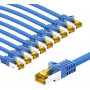 Goobay RJ45 CAT 6A S/FTP (PiMF) patch cable, 500 MHz, CAT 7 raw cable, 3 m, blue (10 pcs)