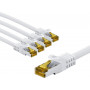 Goobay 69424 RJ45 patch cable CAT 6A S/FTP (PiMF), 500 MHz, CAT 7 raw cable, 2 m, white (5 pcs)