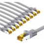 Goobay 69515 RJ45 patch cable CAT 6A S/FTP (PiMF) with CAT 7 raw cable, 1 m, grey (10 pcs)