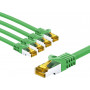 Goobay 69576 RJ45 patch cable CAT 6A S/FTP (PiMF), 500 MHz, with CAT 7 raw cable, 2 m, green (5 pcs)