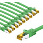 Goobay 69756 RJ45 patch cable CAT 6A S/FTP (PiMF), 500 MHz, with CAT 7 raw cable, 1 m, green (10 pcs)