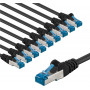 Goobay 67542 CAT 6A patch cable, S/FTP (PiMF), 2 m, black, copper conductor (CU) (10 pcs)