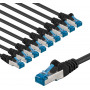 Goobay 67543 CAT 6A patch cable, S/FTP (PiMF), 3 m, black (10 pcs)