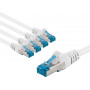 Goobay 67547 CAT 6A patch cable, S/FTP (PiMF), 3 m, white (5 pcs)
