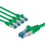 Goobay CAT 6A patch cable, S/FTP (PiMF), 3 m, green, copper conductor (CU), 5 pcs