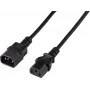 Renkforce Deluxe power extension cable, IEC C13 plug to IEC C14 socket, 3 m, black
