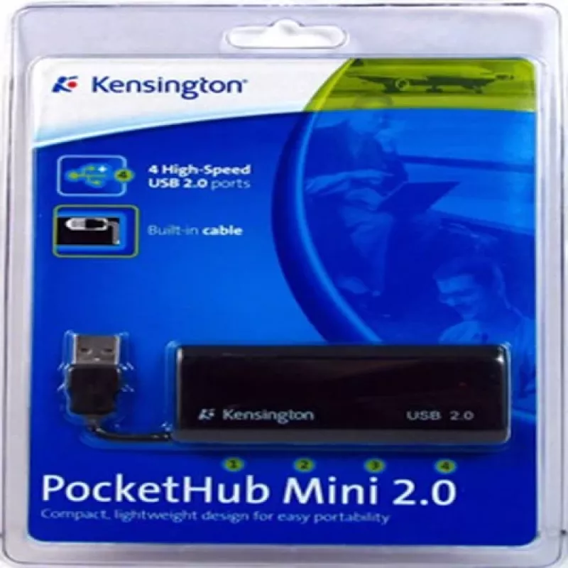 Kensington PocketHUB Mini USB 2.0 hub, 4 ports (33399EU)
