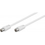 Goobay 27002 antenna connection cable, IEC/coax plug to IEC/coax socket, 1.5 m, white