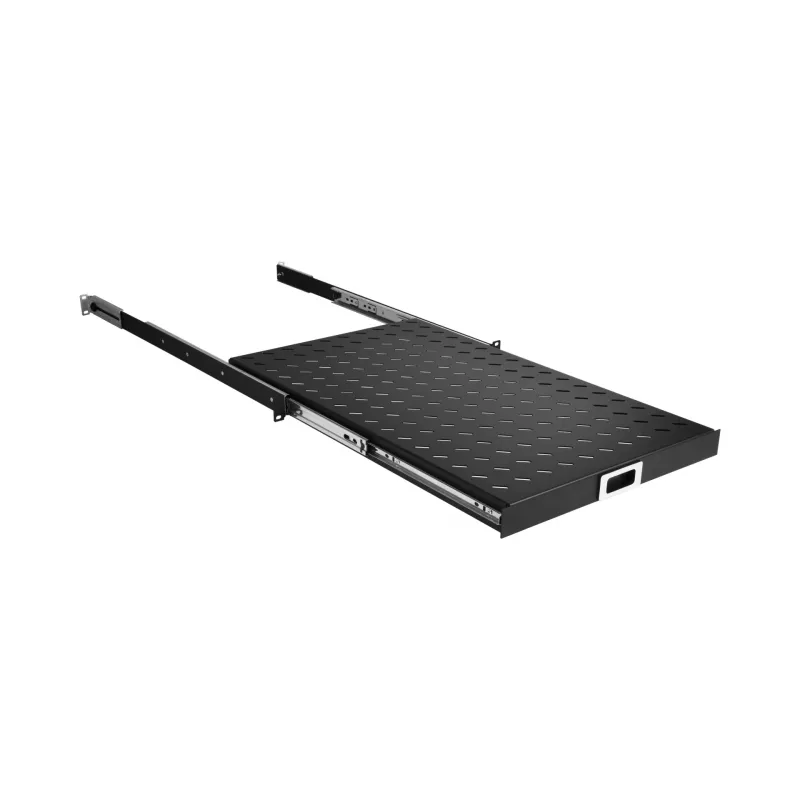EFB Elektronik 691651ATS.12 19″ 1U pull-out rack shelf, Jet Black RAL 9005