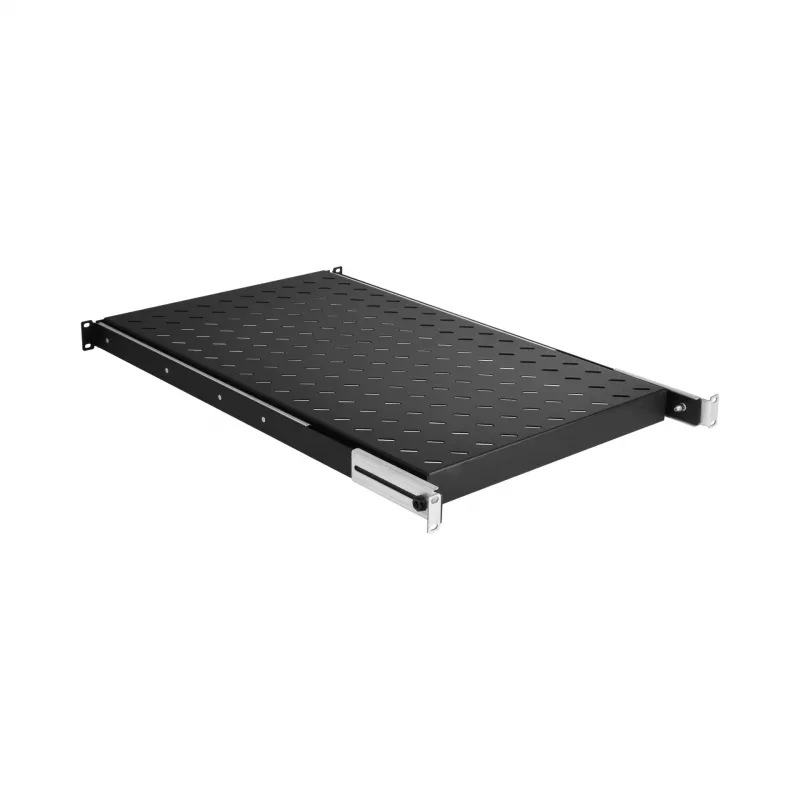 EFB Elektronik 691651ATS.12 19″ 1U pull-out rack shelf, Jet Black RAL 9005