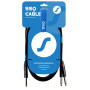 SSQ JSJM1 SS-1452 audio cable, stereo jack to 2x mono jack, 1 m, black