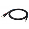SSQ JSJM1 SS-1452 audio cable, stereo jack to 2x mono jack, 1 m, black
