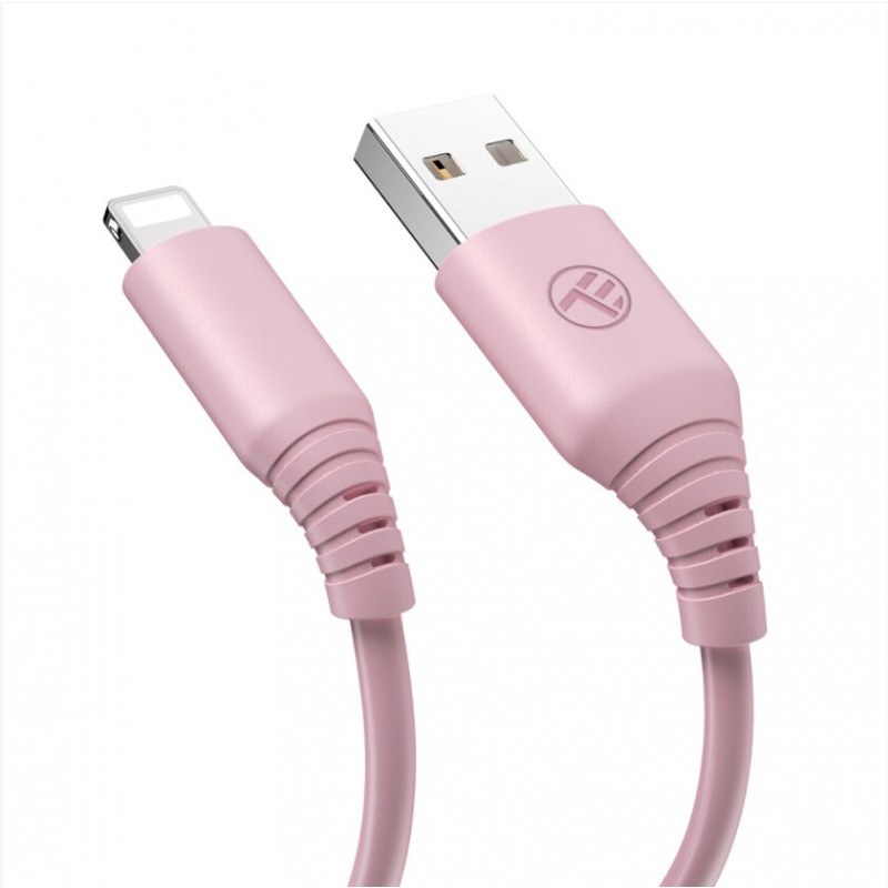 Tellur Silicone USB to Lightning Cable, 3A, 1 m, pink