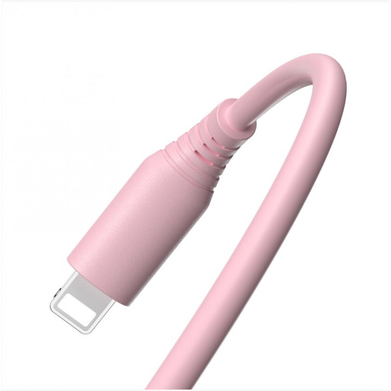 Tellur Silicone USB to Lightning Cable, 3A, 1 m, pink