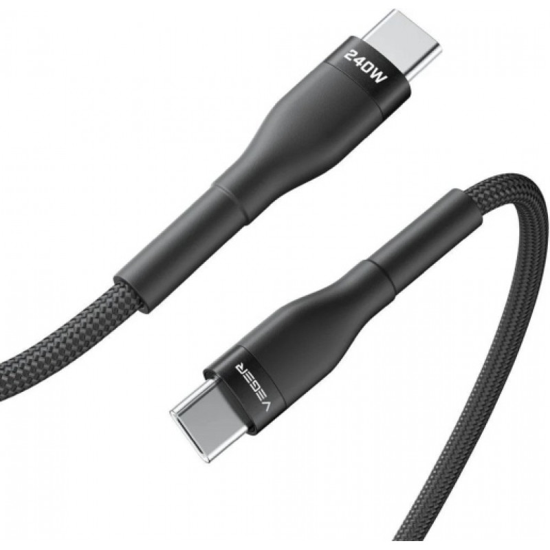Veger CC03 USB-C to USB-C cable, PD 48V 5A 240W, 1.5 m, black