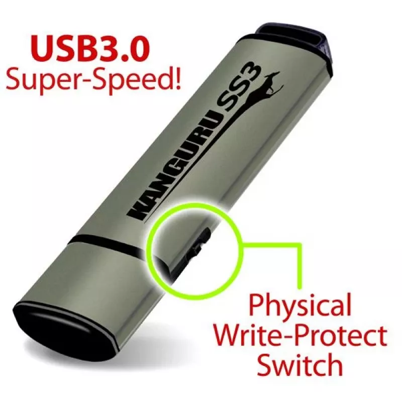 Kanguru SS3 KF3WP-128G USB 3.0 flash drive, 128 GB, physical write protection