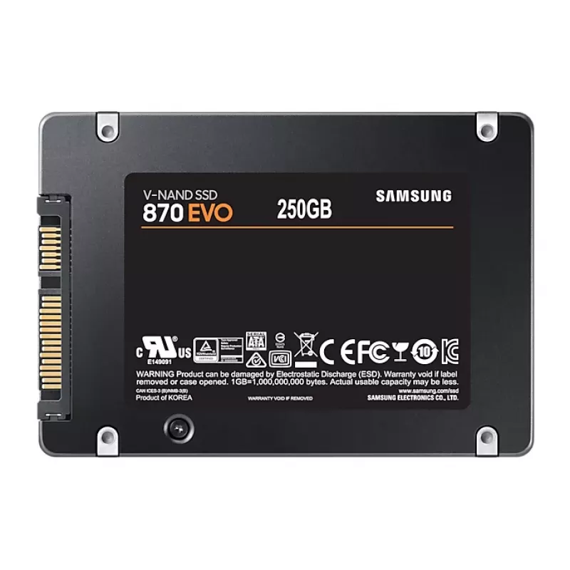 Samsung 870 EVO 250 GB 2.5″ SATA SSD, MZ-77E250BW