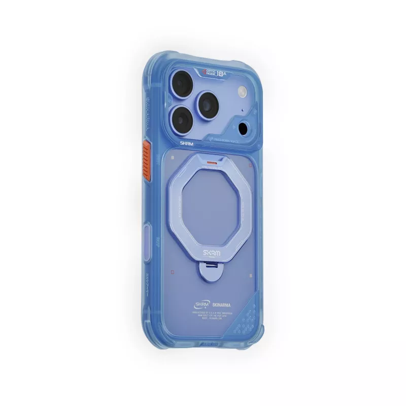 Skinarma Saturn Skin000483 case with MagSafe and RotatingKick Stand for iPhone 18 Pro / 17 Pro, blue