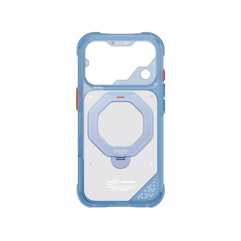 Skinarma Saturn Skin000483 case with MagSafe and RotatingKick Stand for iPhone 18 Pro / 17 Pro, blue