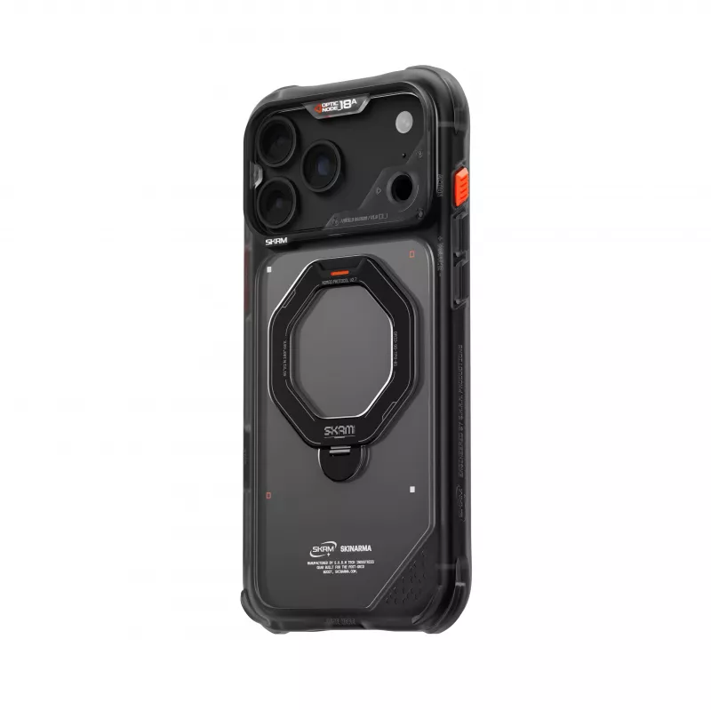Skinarma Saturn Skin000485 case with MagSafe and RotatingKick Stand for iPhone 18 Pro Max / 17 Pro Max, black