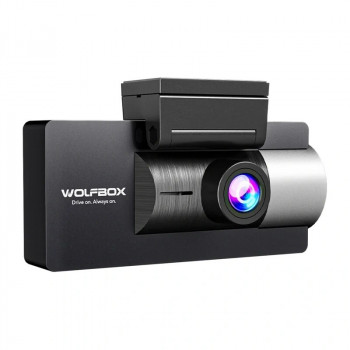 WOLFBOX i17 dash cam, 4K front + 2.5K rear + 1080p interior camera, Wi-Fi, 64 GB