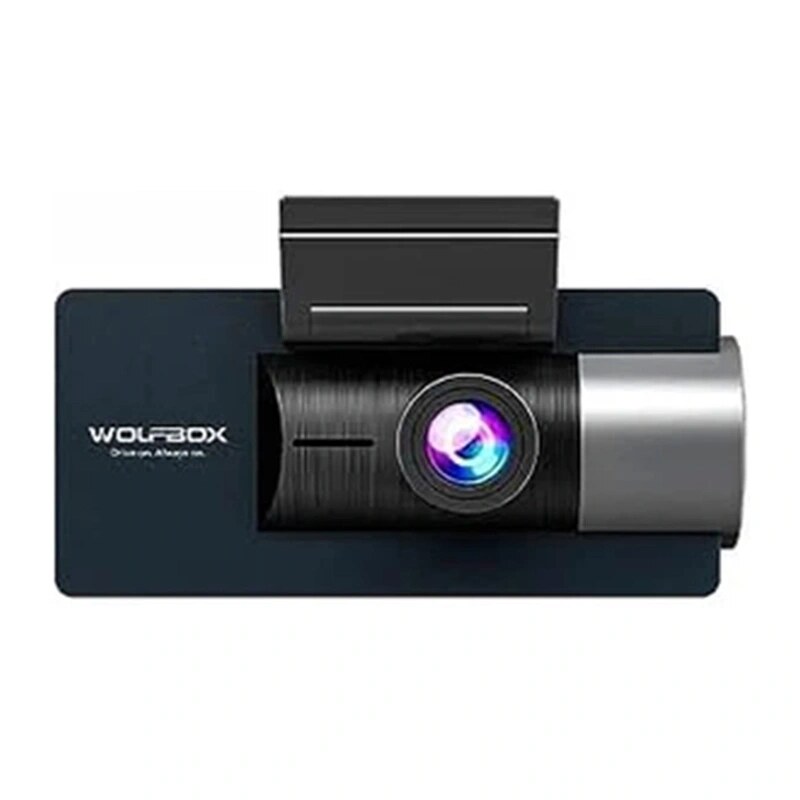 WOLFBOX i17 dash cam, 4K front + 2.5K rear + 1080p interior camera, Wi-Fi, 64 GB
