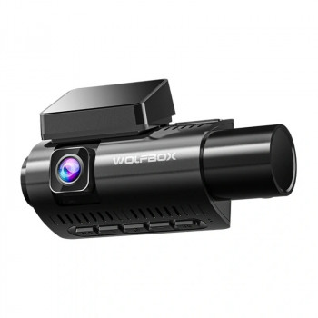 WOLFBOX i07 dash cam, 2.5K front + 1080p rear and interior cameras, Wi-Fi