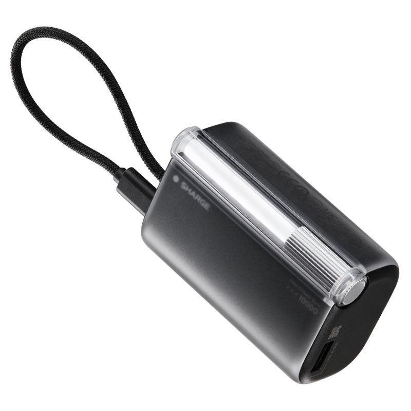 SHARGE Flow 3 power bank, 10,000 mAh, 45 W PD, USB-C cable, black