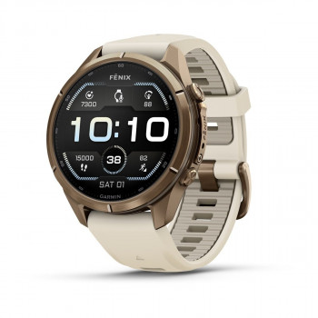 Garmin Fenix 9 Pro 010-04335-26 smartwatch, 43 mm, Autumn Gold titanium, cream/French grey silicone band